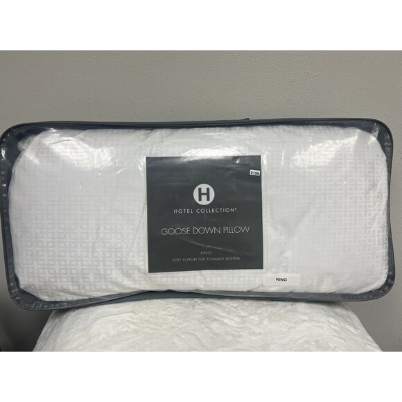 Hotel Collection Goose Down Pillow King Soft Support New - Picture 1 of 4